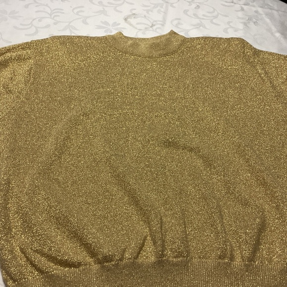 MAGGIE MC NAUGHTEN. Gold Metallic Women's Sweater size2x - Picture 10 of 10